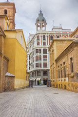 streets and buildings of the beautiful city of Murcia, Spain