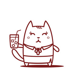 Character teacher in a woman business suit line art