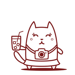 Character photographer with a camera line art