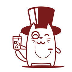 Character rich gentleman in a hat-cylinder and a monocle line ar