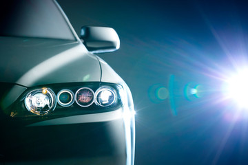 Obraz na płótnie Canvas zbliżenie niebieski nowoczesny samochód