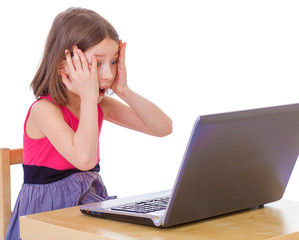 girl at a laptop
