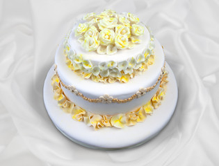 Wedding cake with flowers