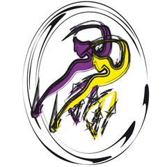 Women silhouette emblem