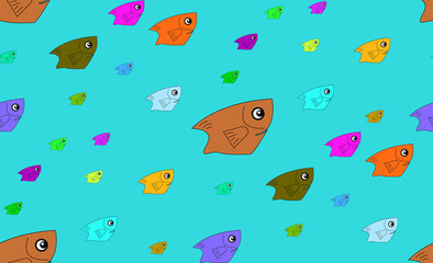 Fish colorful on sea pattern