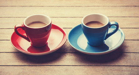 Two cups of the coffee.