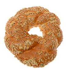Fresh Tasty Pretzel on White Background