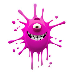 smiling decorative stain, advertising sticker isolated