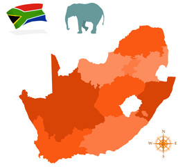 Map of South Africa, regions