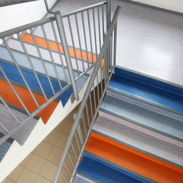 Colorful school staircase