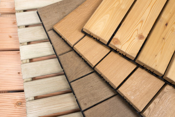 Wooden garden tiles 