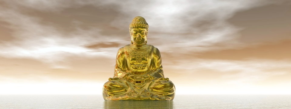 Golden buddha - 3D render