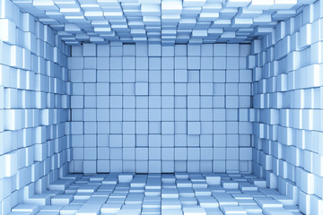 Blue cubes background © Leigh Prather