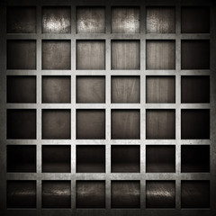 interior background with metal grid