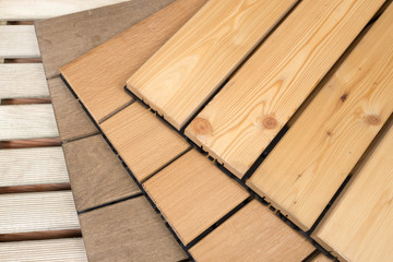 Wooden garden tiles 