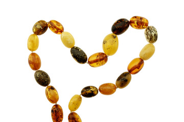 Amber Necklace isolated on white