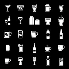 Drink icons on black background