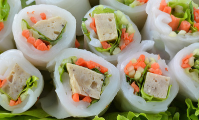 vegetables and in noodle tube