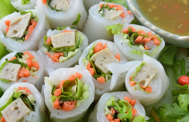 vegetables and in noodle tube