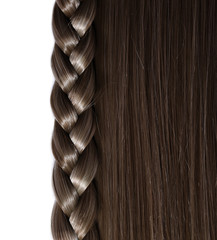 Black Hair and Braid or Plait isolated