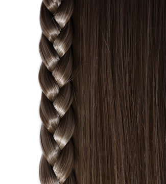 Black Hair And Braid Or Plait Isolated