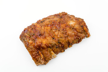 Ribs bbq pork isolated white background
