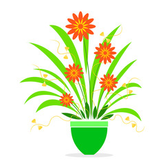 flower vector in pot