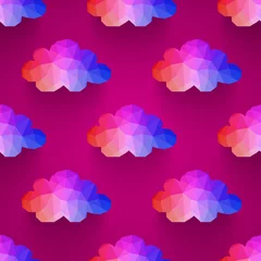 Fotobehang cloud seamless pattern. background made of triangles Square comp © Inoka