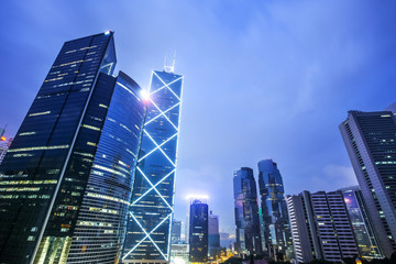 Fototapeta na wymiar The modern buildings of the city skyscrapers in Hongkong