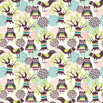 Fototapeta Forest seamless pattern