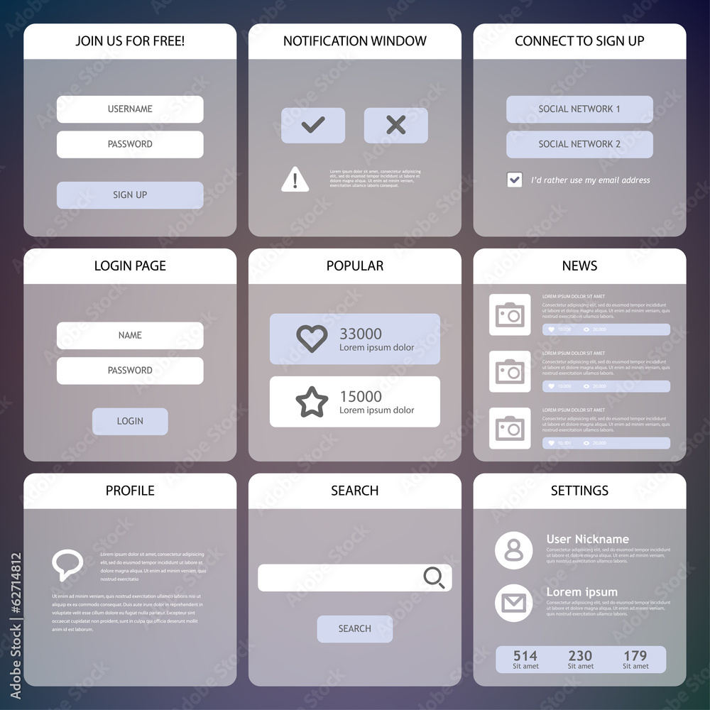 Poster flat mobile ui design