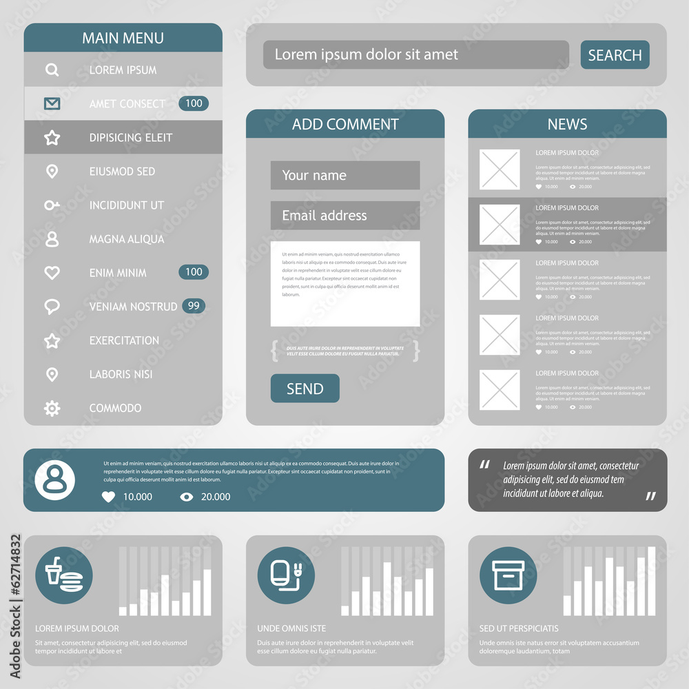 Poster flat mobile ui design