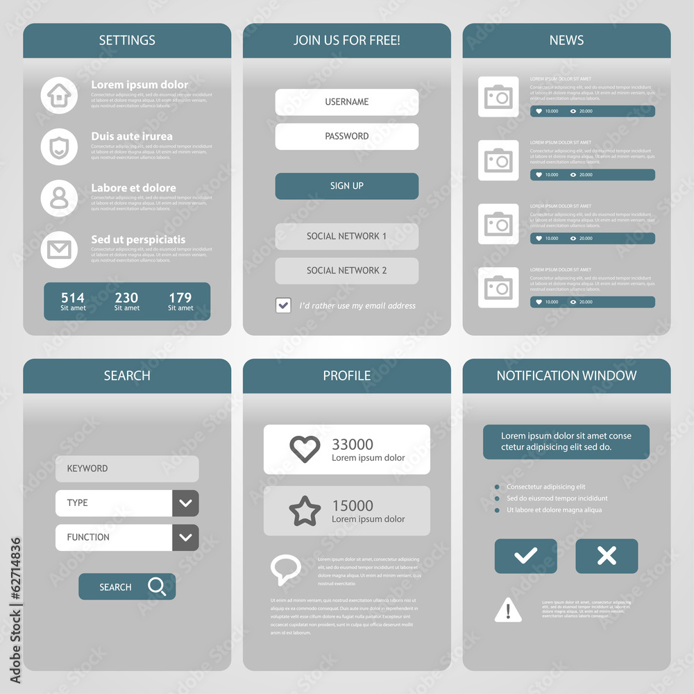 Poster flat mobile ui design