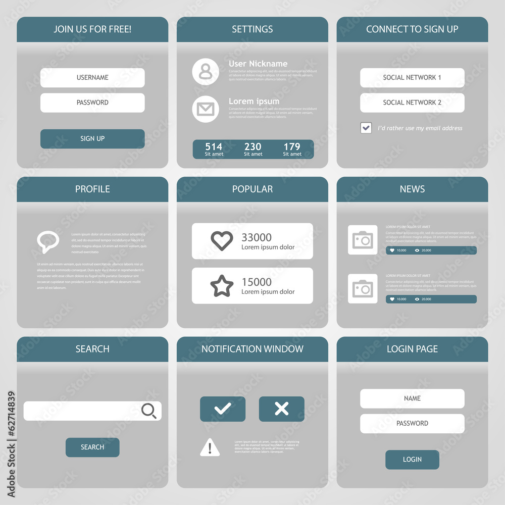 Poster flat mobile ui design.