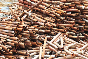 rusty construction iron matrials