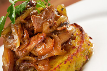 Salad with mushrooms.