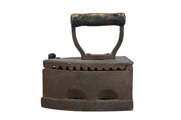 The old rusty iron  isolated on white background