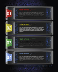 Colorful Buttons Website Style Number Options Banner & Card Back