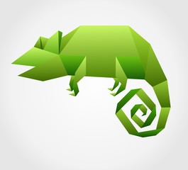 Vector origami chameleon © Tapilipa