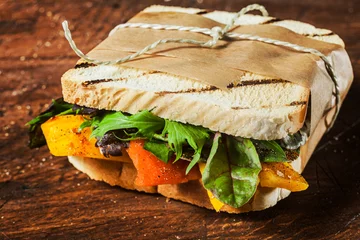 Zelfklevend Fotobehang Takeaway grilled toasted sandwich © exclusive-design
