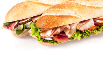 Tasty savory baguettes for a healthy lunch