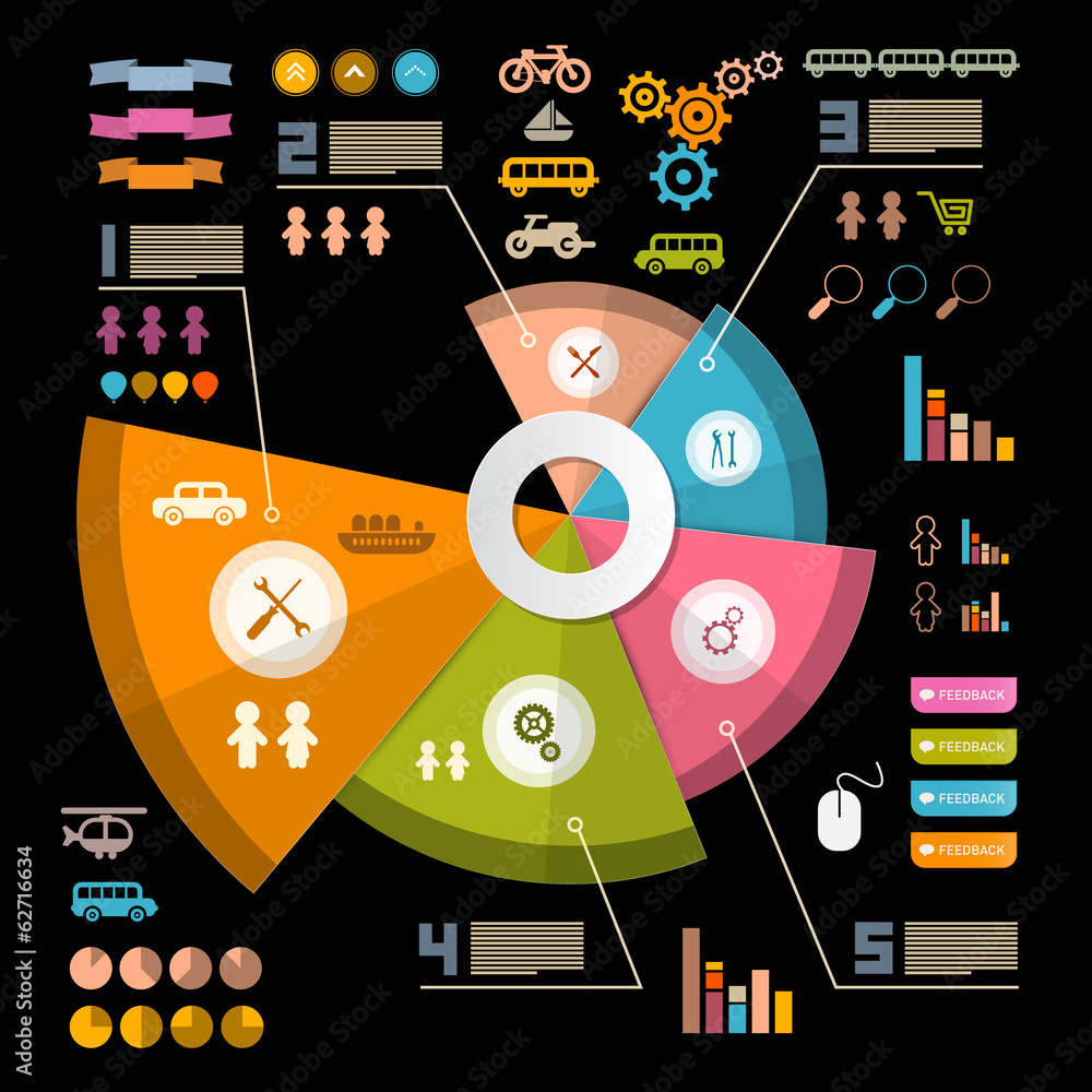 Poster infographics vector layout with icons - elements
