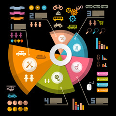 Infographics Vector Layout with Icons - Elements