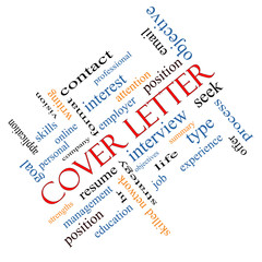 Cover Letter Word Cloud Concept Angled