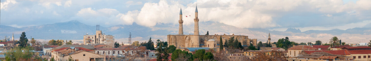 Fototapeta na wymiar Aerial panorama północnej części Nikozji. Cypr