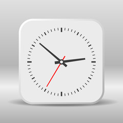 Clock icon on a white background. Vector