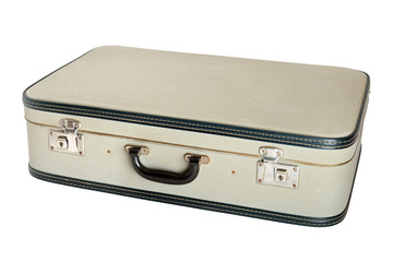 Vintage suitcase isolated on white background