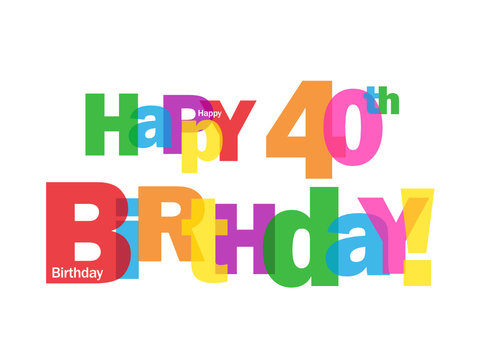 "HAPPY 40TH BIRTHDAY" CARD (forty party celebration congrats)