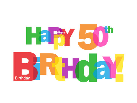 "HAPPY 50TH BIRTHDAY" CARD (fifty party celebration congrats)