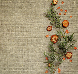 Background with a composition on the edge